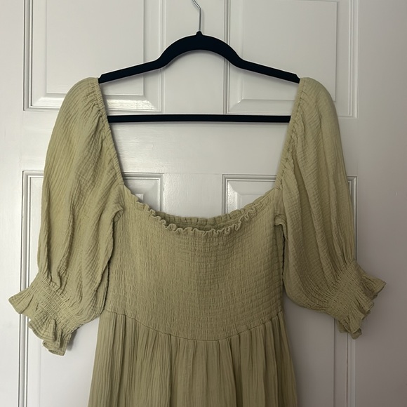 Light green, short sleeve, smock dress from Few Moda. Brand is OPT, medium - Picture 2 of 6